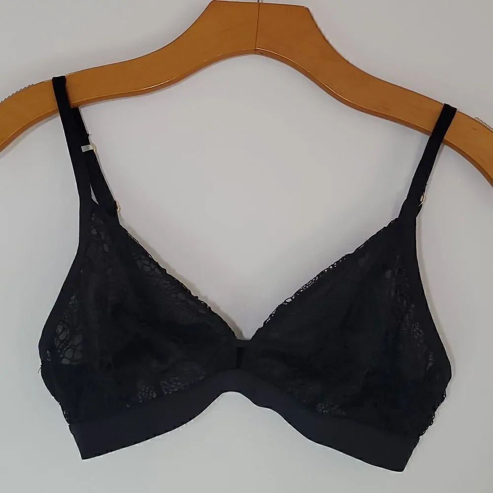 Lively The Palm Lace Bralette Black No Wire Size L